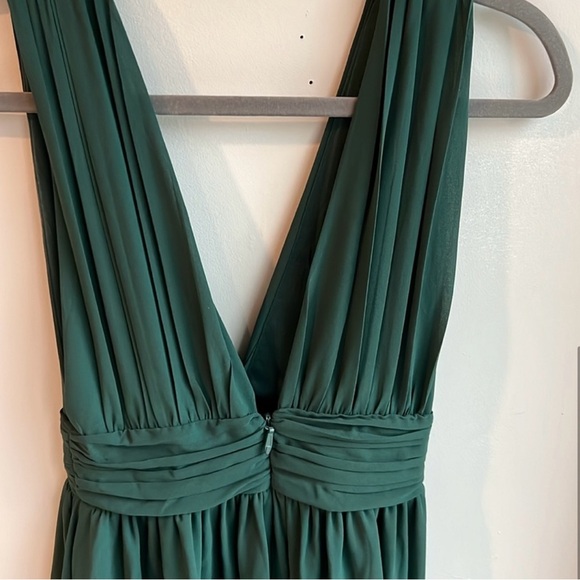 Lulu's Green A-Line Plunge Dress - Picture 3 of 3
